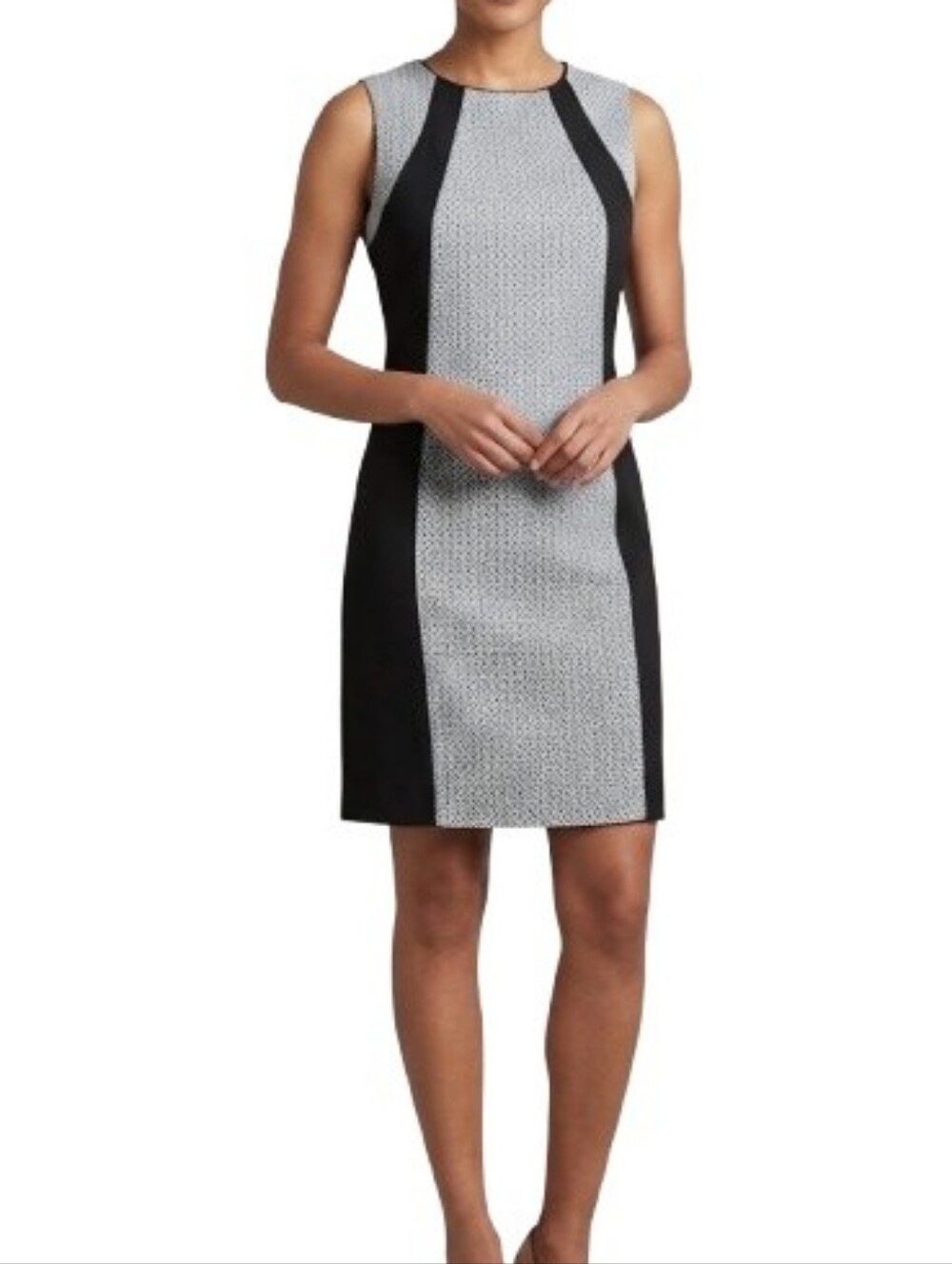 Peter Nygard Black Geo-Print Sheath Dress NWT Sleeveless Cotton Blend Classic